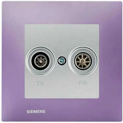 Prise TV / FM Silver Delta Viva + Plaque Violet - SIEMENS - SIEMENS 1 Prise TV / FM Silver Delta Viva + Plaque Violet - SIEMENS - SIEMENS