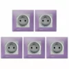 LOT 5 Prise 2P+T Silver Delta Viva + Plaque Violet - SIEMENS - SIEMENS