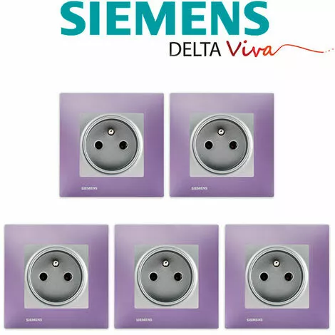 LOT 5 Prise 2P+T Silver Delta Viva + Plaque Violet - SIEMENS - SIEMENS 2 LOT 5 Prise 2P+T Silver Delta Viva + Plaque Violet - SIEMENS - SIEMENS – Image 2