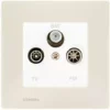 Prise TV FM SAT Blanc Delta Viva + Plaque Beige - SIEMENS - SIEMENS