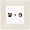 Prise TV /FM Blanc Delta Viva + Plaque Beige - SIEMENS - SIEMENS