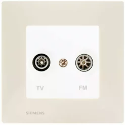 Prise TV /FM Blanc Delta Viva + Plaque Beige - SIEMENS - SIEMENS