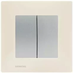 Double Va-et-Vient Silver Delta Viva + Plaque Beige - SIEMENS - SIEMENS