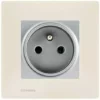 Prise 2P+T Silver Delta Viva + Plaque Beige - SIEMENS - SIEMENS