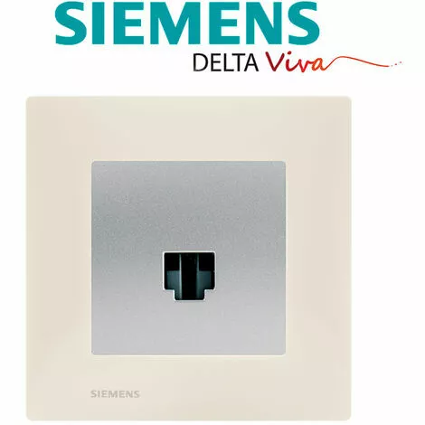 Prise RJ45 Silver Delta Viva + Plaque Beige - SIEMENS - SIEMENS 2 Prise RJ45 Silver Delta Viva + Plaque Beige - SIEMENS - SIEMENS – Image 2