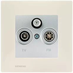 Prise TV FM SAT Silver Delta Viva + Plaque Beige - SIEMENS - SIEMENS