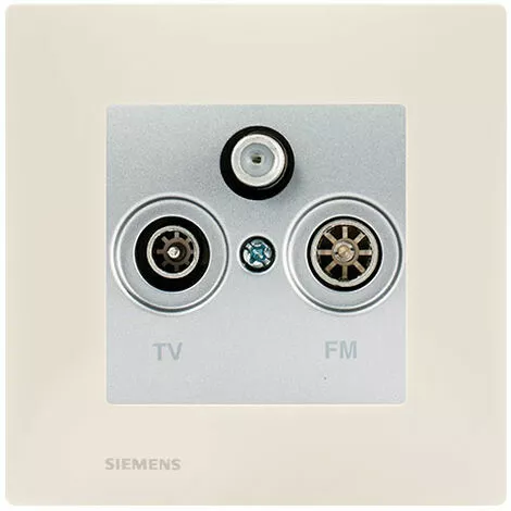 Prise TV FM SAT Silver Delta Viva + Plaque Beige - SIEMENS - SIEMENS 1 Prise TV FM SAT Silver Delta Viva + Plaque Beige - SIEMENS - SIEMENS