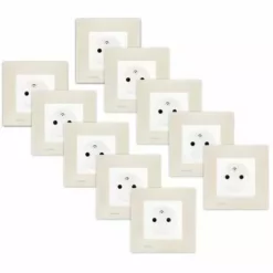 LOT De 10 Prises 2P+T Blanc Delta Viva + Plaques Beige - SIEMENS - SIEMENS