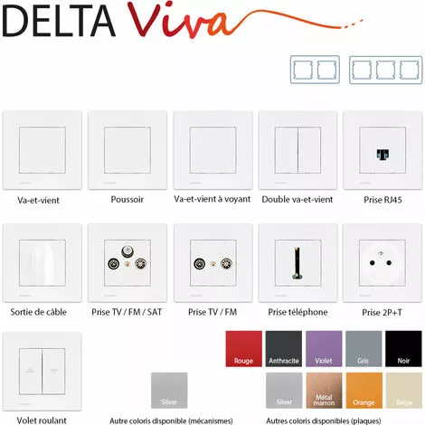LOT De 3 Va-et-Vient Silver Delta Viva + Plaques Beige - SIEMENS - SIEMENS 3 LOT De 3 Va-et-Vient Silver Delta Viva + Plaques Beige - SIEMENS - SIEMENS – Image 3