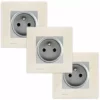 LOT 3 Prise 2P+T Silver Delta Viva + Plaque Beige - SIEMENS - SIEMENS