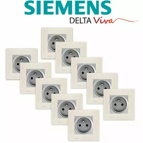 LOT 10 Prise 2P+T Silver Delta Viva + Plaque Beige - SIEMENS - SIEMENS 2 LOT 10 Prise 2P+T Silver Delta Viva + Plaque Beige - SIEMENS - SIEMENS – Image 2