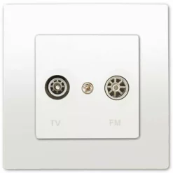 Prise TV /FM Blanc Delta Viva + Plaque Blanc - SIEMENS - SIEMENS