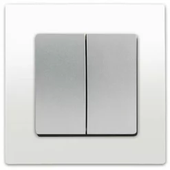 Double Va Et Vient Silver Delta Viva + Plaque Blanc - SIEMENS - SIEMENS