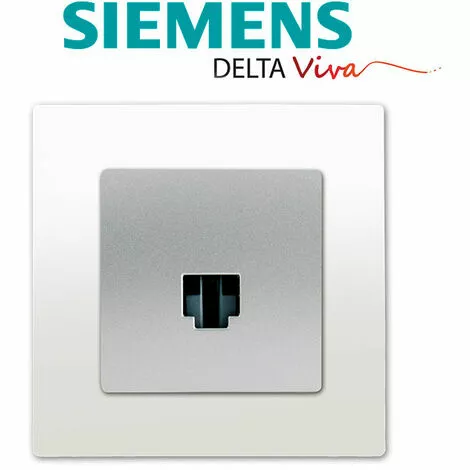 Prise RJ45 Silver Delta Viva + Plaque Blanc - SIEMENS - SIEMENS 2 Prise RJ45 Silver Delta Viva + Plaque Blanc - SIEMENS - SIEMENS – Image 2