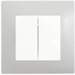 Double Va Et Vient Blanc Delta Viva + Plaque Gris - SIEMENS - SIEMENS