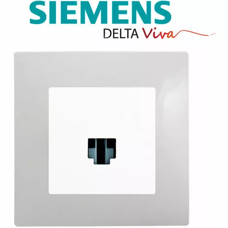 Prise RJ45 Blanc Delta Viva + Plaque Gris - SIEMENS - SIEMENS 2 Prise RJ45 Blanc Delta Viva + Plaque Gris - SIEMENS - SIEMENS – Image 2