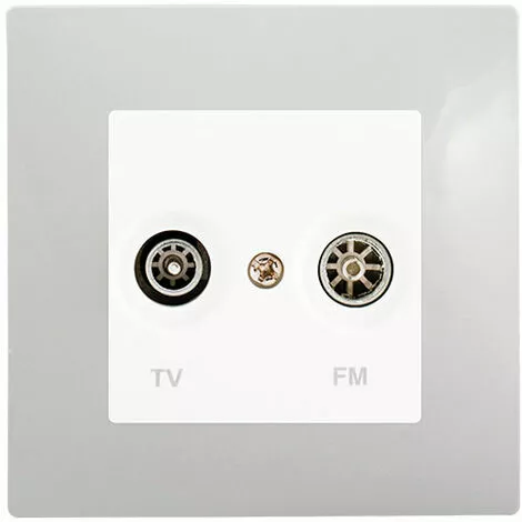 Prise TV /FM Blanc Delta Viva + Plaque Gris - SIEMENS - SIEMENS 1 Prise TV /FM Blanc Delta Viva + Plaque Gris - SIEMENS - SIEMENS
