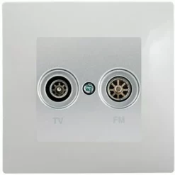 Prise TV / FM Silver Delta Viva + Plaque Gris - SIEMENS - SIEMENS