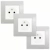 LOT De 3 Prises 2P+T Blanc Delta Viva + Plaques Gris - SIEMENS - SIEMENS