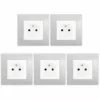 LOT De 5 Prises 2P+T Blanc Delta Viva + Plaques Gris - SIEMENS - SIEMENS