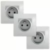 LOT De 3 Prises 2P+T Silver Delta Viva + Plaques Gris - SIEMENS - SIEMENS
