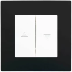 Interrupteur Volet Roulant Blanc Delta Viva + Plaque Noir - SIEMENS - SIEMENS