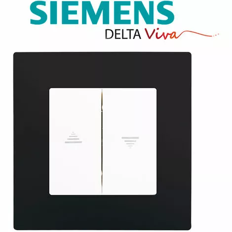 Interrupteur Volet Roulant Blanc Delta Viva + Plaque Noir - SIEMENS - SIEMENS 2 Interrupteur Volet Roulant Blanc Delta Viva + Plaque Noir - SIEMENS - SIEMENS – Image 2