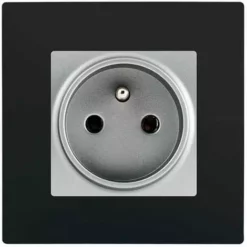 Prise 2P+T Silver Delta Viva + Plaque Noir - SIEMENS - SIEMENS