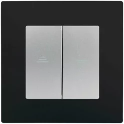 Interrupteur Volet Roulant Silver Delta Viva + Plaque Noir - SIEMENS - SIEMENS