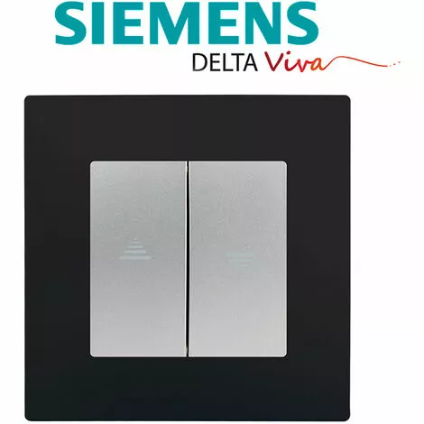 Interrupteur Volet Roulant Silver Delta Viva + Plaque Noir - SIEMENS - SIEMENS 2 Interrupteur Volet Roulant Silver Delta Viva + Plaque Noir - SIEMENS - SIEMENS – Image 2