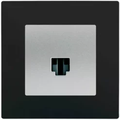 Prise RJ45 Silver Delta Viva + Plaque Noir - SIEMENS - SIEMENS