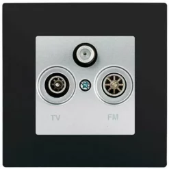 Prise TV FM SAT Silver Delta Viva + Plaque Noir - SIEMENS - SIEMENS