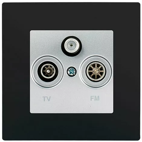 Prise TV FM SAT Silver Delta Viva + Plaque Noir - SIEMENS - SIEMENS 1 Prise TV FM SAT Silver Delta Viva + Plaque Noir - SIEMENS - SIEMENS