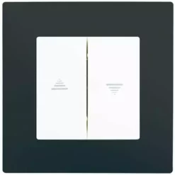 Interrupteur Volet Roulant Blanc Delta Viva + Plaque Anthracite - SIEMENS - SIEMENS