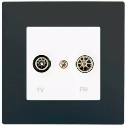 Prise TV /FM Blanc Delta Viva + Plaque Anthracite - SIEMENS - SIEMENS