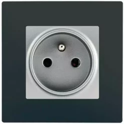 Prise 2P+T Silver Delta Viva + Plaque Anthracite - SIEMENS - SIEMENS