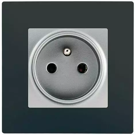 Prise 2P+T Silver Delta Viva + Plaque Anthracite - SIEMENS - SIEMENS 1 Prise 2P+T Silver Delta Viva + Plaque Anthracite - SIEMENS - SIEMENS