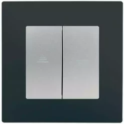 Interrupteur Volet Roulant Silver Delta Viva + Plaque Anthracite - SIEMENS - SIEMENS