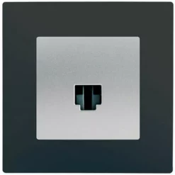 Prise RJ45 Silver Delta Viva + Plaque Anthracite - SIEMENS - SIEMENS