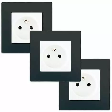 LOT 3 Prise 2P+T Blanc Delta Viva + Plaque Anthracite - SIEMENS - SIEMENS 1 LOT 3 Prise 2P+T Blanc Delta Viva + Plaque Anthracite - SIEMENS - SIEMENS