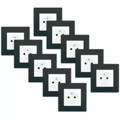 LOT 10 Prise 2P+T Blanc Delta Viva + Plaque Anthracite - SIEMENS - SIEMENS