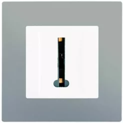 Prise Téléphone Blanc Delta Viva + Plaque Silver - SIEMENS - SIEMENS