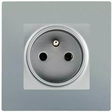 Prise 2P+T Silver Delta Viva + Plaque Silver - SIEMENS - SIEMENS 1 Prise 2P+T Silver Delta Viva + Plaque Silver - SIEMENS - SIEMENS