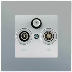 Prise TV FM SAT Silver Delta Viva + Plaque Silver - SIEMENS - SIEMENS