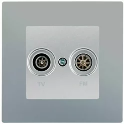 Prise TV / FM Silver Delta Viva + Plaque Silver - SIEMENS - SIEMENS