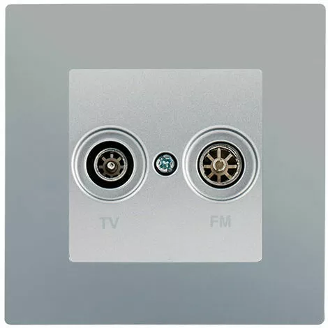 Prise TV / FM Silver Delta Viva + Plaque Silver - SIEMENS - SIEMENS 1 Prise TV / FM Silver Delta Viva + Plaque Silver - SIEMENS - SIEMENS