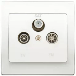 PriseTV/FM/SAT Blanc Delta Iris + Plaque Basic Blanc - SIEMENS - SIEMENS