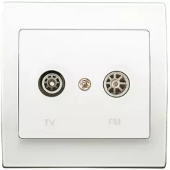 PriseTV/FM Blanc Delta Iris + Plaque Basic Blanc - SIEMENS - SIEMENS