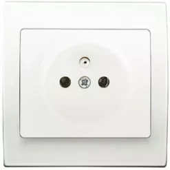 Prise 2P+T Blanc Delta Iris + Plaque Basic Blanc - SIEMENS - SIEMENS