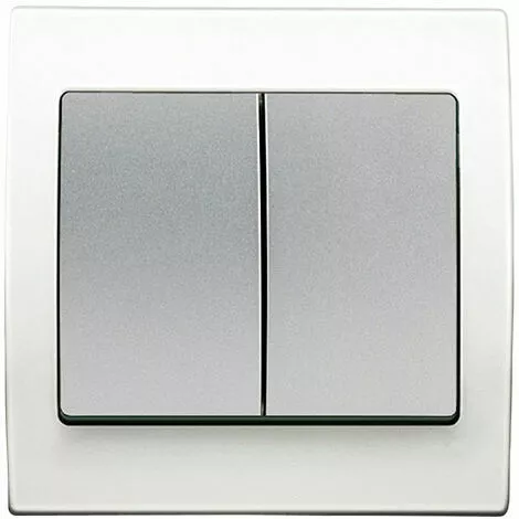 Double Poussoir Silver Delta Iris + Plaque Basic Blanc - SIEMENS - SIEMENS 1 Double Poussoir Silver Delta Iris + Plaque Basic Blanc - SIEMENS - SIEMENS